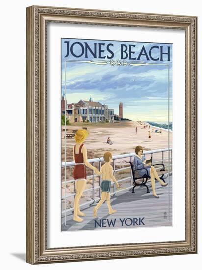 Jones Beach Scene, New York-Lantern Press-Framed Art Print