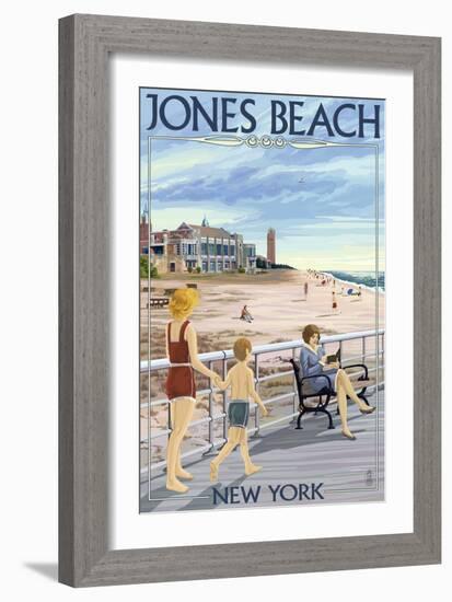 Jones Beach Scene, New York-Lantern Press-Framed Art Print