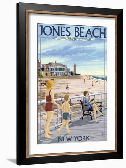 Jones Beach Scene, New York-Lantern Press-Framed Art Print