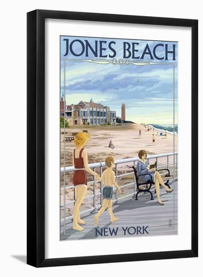 Jones Beach Scene, New York-Lantern Press-Framed Art Print