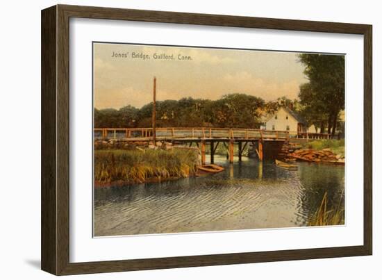 Jones' Bridge, Guilford, Connecticut-null-Framed Art Print