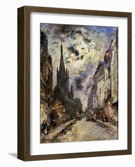 Jongkind: St. Severin, 1877. The Street And Church Of St. Severin, 1877-Johan-Barthold Jongkind-Framed Giclee Print