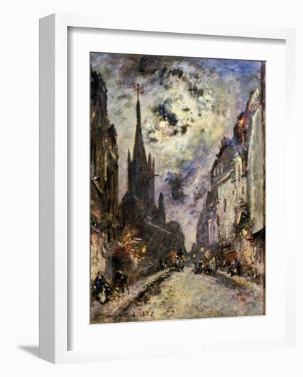 Jongkind: St. Severin, 1877. The Street And Church Of St. Severin, 1877-Johan-Barthold Jongkind-Framed Giclee Print