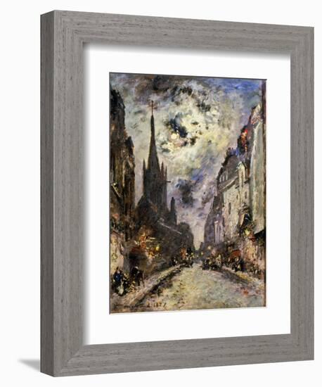 Jongkind: St. Severin, 1877. The Street And Church Of St. Severin, 1877-Johan-Barthold Jongkind-Framed Giclee Print