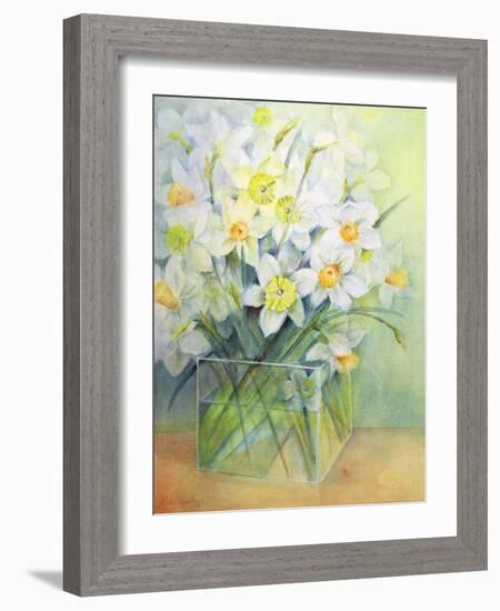 Jonquils in a Glass Vase-Karen Armitage-Framed Giclee Print