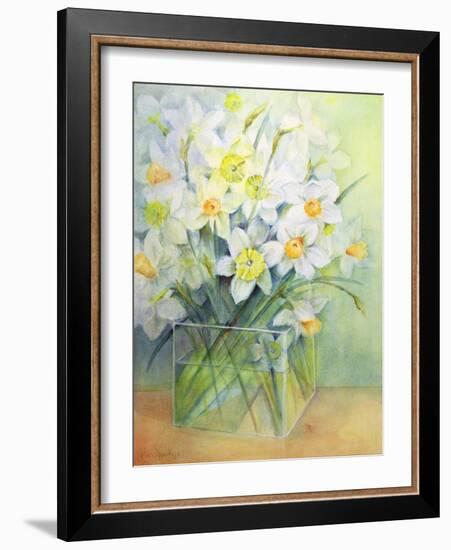 Jonquils in a Glass Vase-Karen Armitage-Framed Giclee Print