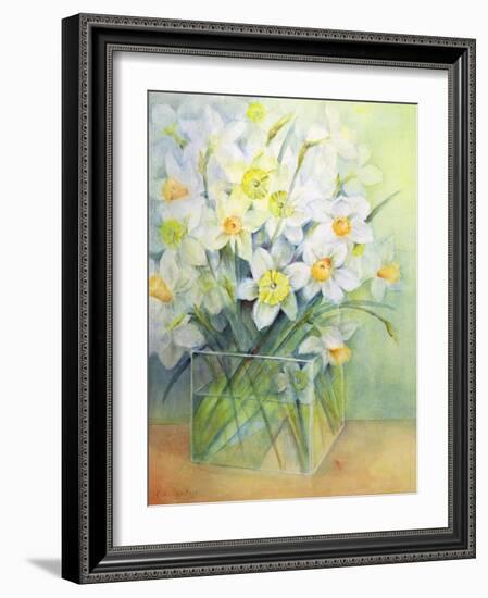 Jonquils in a Glass Vase-Karen Armitage-Framed Giclee Print