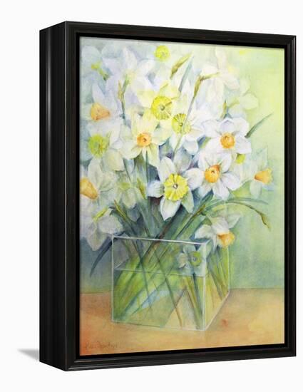 Jonquils in a Glass Vase-Karen Armitage-Framed Premier Image Canvas