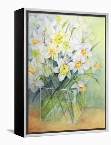 Jonquils in a Glass Vase-Karen Armitage-Framed Premier Image Canvas