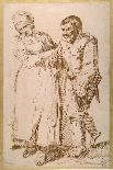 The Steps of an Elderly Peasant Guided by His Wife (Pen and Ink with Chalk on Paper)-Joos Van craesbeeck-Giclee Print