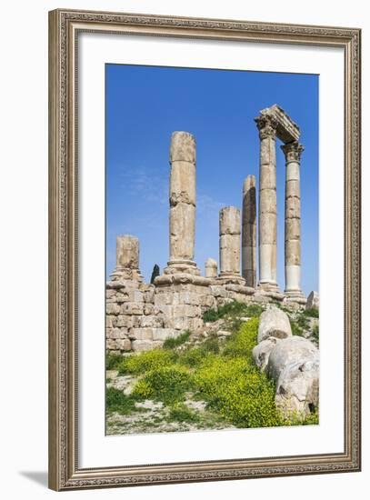 Jordan, Amman, the Citadel. the Ruins of the Temple of Hercules-Nigel Pavitt-Framed Photographic Print