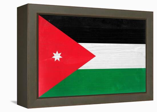 Jordan Flag Design with Wood Patterning - Flags of the World Series-Philippe Hugonnard-Framed Stretched Canvas