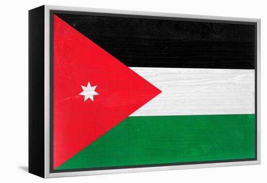 Jordan Flag Design with Wood Patterning - Flags of the World Series-Philippe Hugonnard-Framed Stretched Canvas