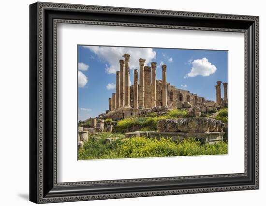Jordan, Jerash. the Ruins of the Great Temple of Zeus in the Ancient Roman City of Jerash.-Nigel Pavitt-Framed Photographic Print