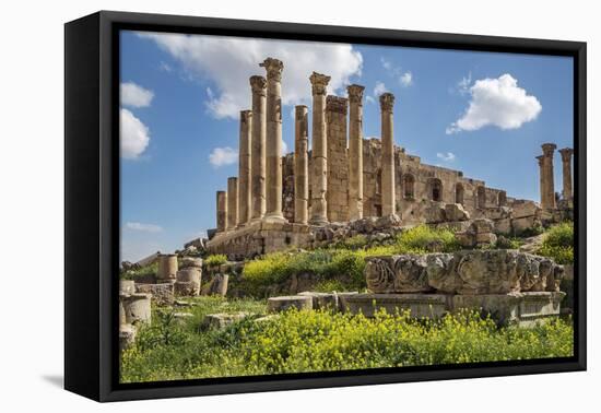 Jordan, Jerash. the Ruins of the Great Temple of Zeus in the Ancient Roman City of Jerash.-Nigel Pavitt-Framed Premier Image Canvas