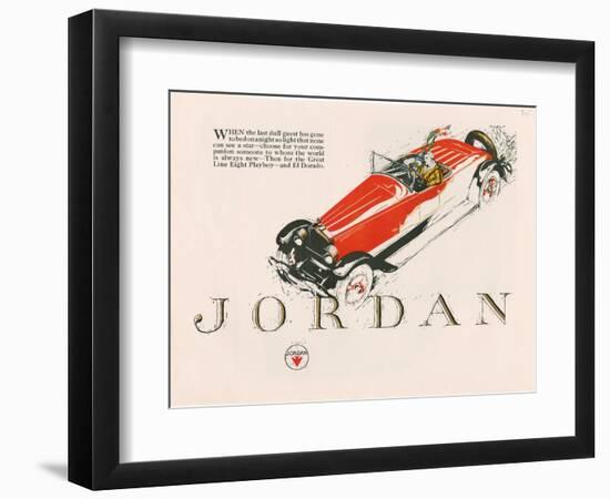 Jordan, Magazine Advertisement, USA, 1925-null-Framed Giclee Print