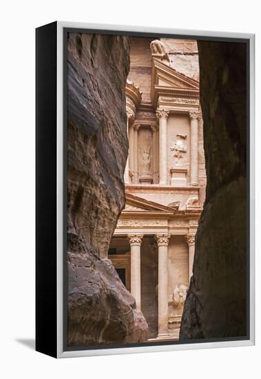 Jordan, Petra. the Siq Is the Main Entrance to the Ancient Nabataean City of Petra. Al Khazneh-Nigel Pavitt-Framed Premier Image Canvas