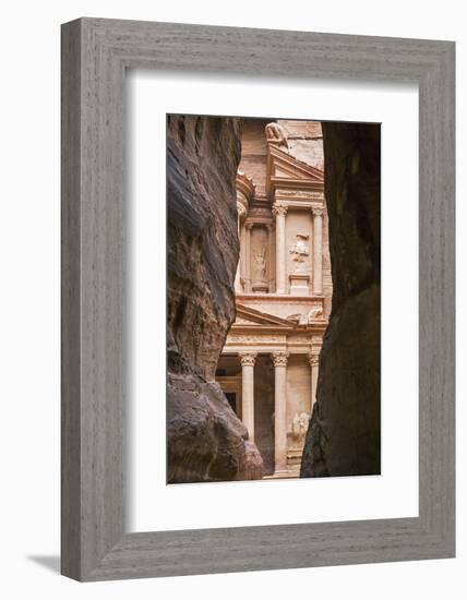 Jordan, Petra. the Siq Is the Main Entrance to the Ancient Nabataean City of Petra. Al Khazneh-Nigel Pavitt-Framed Photographic Print