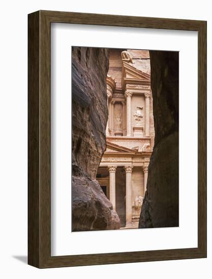 Jordan, Petra. the Siq Is the Main Entrance to the Ancient Nabataean City of Petra. Al Khazneh-Nigel Pavitt-Framed Photographic Print