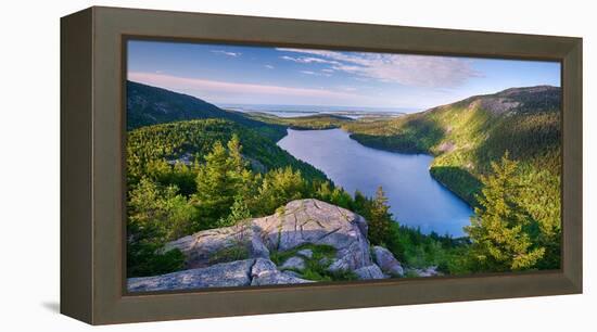 Jordan Pond from the North Bubble, Acadia National Park, Maine, USA-null-Framed Premier Image Canvas