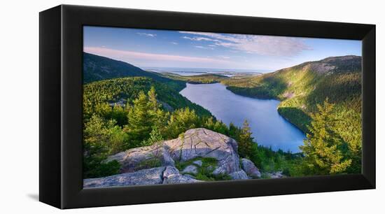 Jordan Pond from the North Bubble, Acadia National Park, Maine, USA-null-Framed Premier Image Canvas