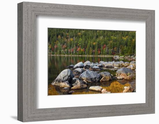 Jordan Pond in Evening Light in Autumn, Acadia National Park, Maine, USA-Michel Hersen-Framed Photographic Print