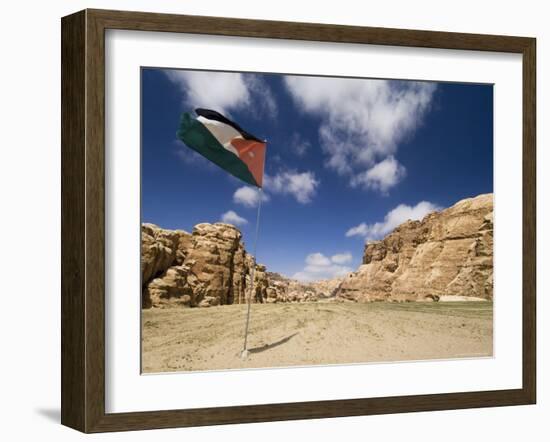 Jordanian Flag, Jordan, Middle East-Sergio Pitamitz-Framed Photographic Print