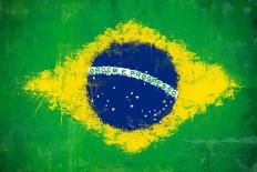 Brazil Painted Flag-jordygraph-Framed Art Print