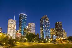 View on Downtown Houston by Night-Jorg Hackemann-Photographic Print