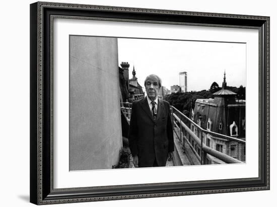 Jorge Luis Borges on His House Terrace-Mario de Biasi-Framed Giclee Print