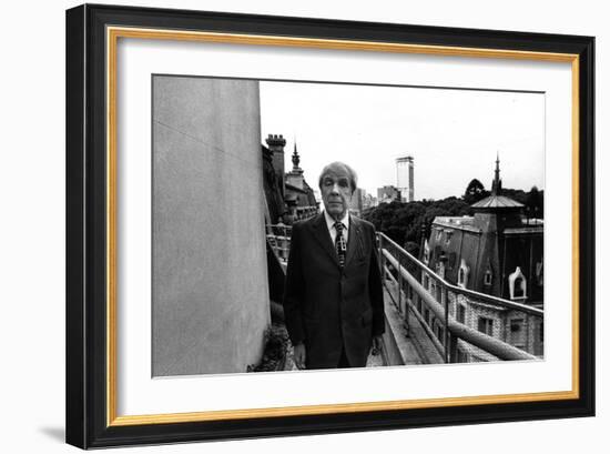 Jorge Luis Borges on His House Terrace-Mario de Biasi-Framed Giclee Print