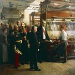 President of French Republic Felix Faure Visiting Workshop of Ribbon Manufacturer in Saint Etienne-Jose Frappa-Giclee Print