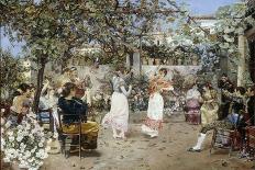 Tailors and Guitarist in the Garden-Jose Gallegos Y Arnosa-Giclee Print