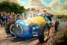 Juan Manuel Fangio Driving the Maserati 4Cl the Forest of Palermo Buenos Aires, 1949 (Acrylic on Ca-Jose Maria Villafuerte-Framed Giclee Print
