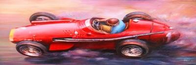 Juan Manuel Fangio Driving the Maserati 4Cl the Forest of Palermo Buenos Aires, 1949 (Acrylic on Ca-Jose Maria Villafuerte-Framed Giclee Print