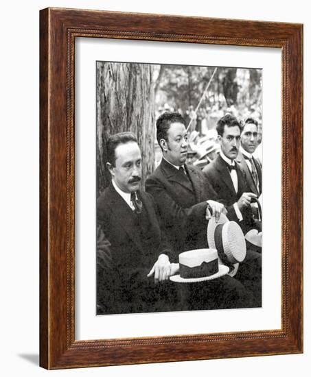 Jose Vasconcelos and Diego Rivera during an Outdoor Event at Chapultepec Park, Mexico City, 1921 (B-Tina Modotti-Framed Giclee Print