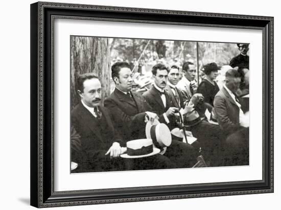 Jose Vasconcelos and Diego Rivera During an Outdoor Event at Chapultepec Park, Mexico City, 1921-Tina Modotti-Framed Giclee Print