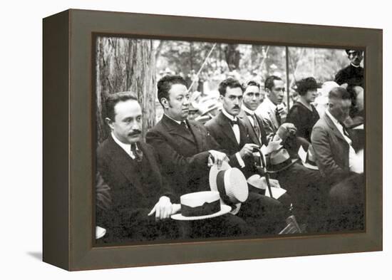 Jose Vasconcelos and Diego Rivera During an Outdoor Event at Chapultepec Park, Mexico City, 1921-Tina Modotti-Framed Premier Image Canvas