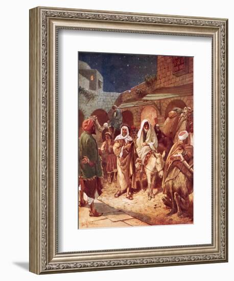 Joseph and Mary Arrive at Bethlehem, But Find There Is No Room for Them at the Inn-William Brassey Hole-Framed Giclee Print