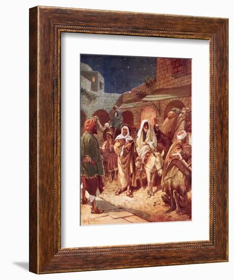 Joseph and Mary Arrive at Bethlehem, But Find There Is No Room for Them at the Inn-William Brassey Hole-Framed Giclee Print