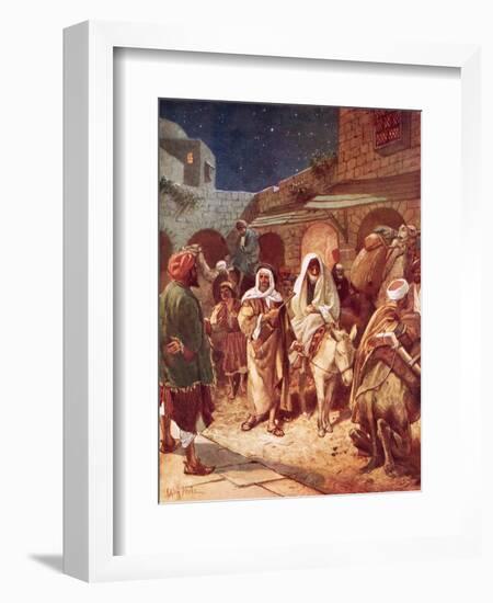 Joseph and Mary Arrive at Bethlehem, But Find There Is No Room for Them at the Inn-William Brassey Hole-Framed Giclee Print