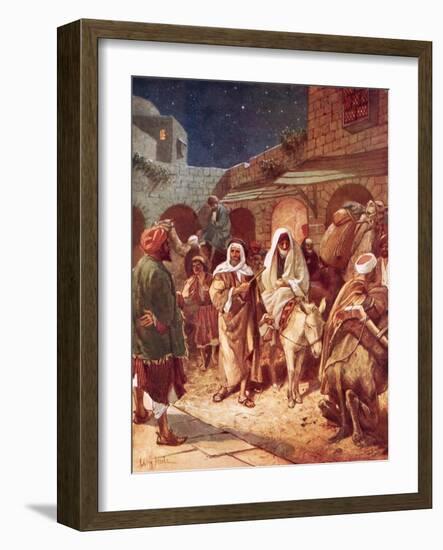 Joseph and Mary Arrive at Bethlehem, But Find There Is No Room for Them at the Inn-William Brassey Hole-Framed Giclee Print