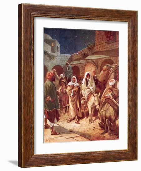 Joseph and Mary Arrive at Bethlehem, But Find There Is No Room for Them at the Inn-William Brassey Hole-Framed Giclee Print