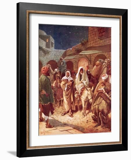 Joseph and Mary Arrive at Bethlehem, But Find There Is No Room for Them at the Inn-William Brassey Hole-Framed Giclee Print