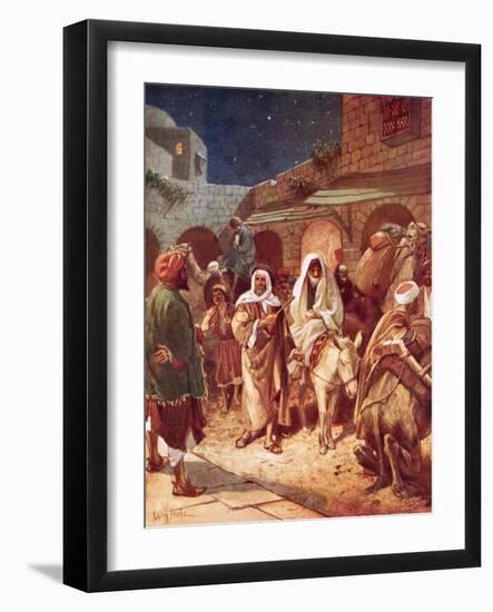 Joseph and Mary Arrive at Bethlehem, But Find There Is No Room for Them at the Inn-William Brassey Hole-Framed Giclee Print