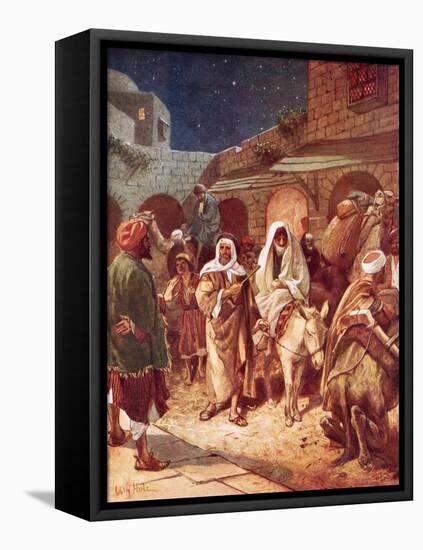 Joseph and Mary Arrive at Bethlehem, But Find There Is No Room for Them at the Inn-William Brassey Hole-Framed Premier Image Canvas