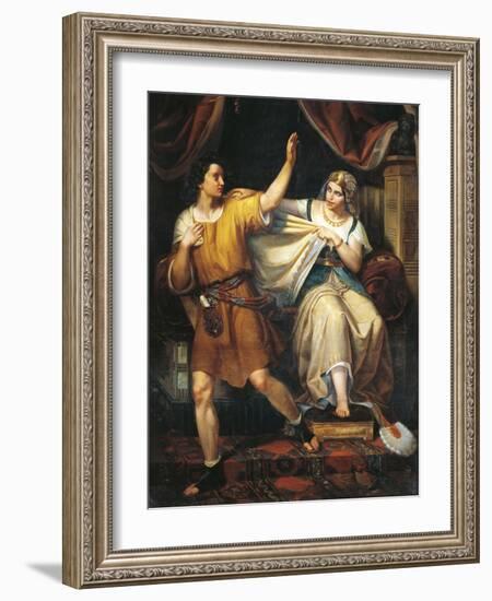 Joseph and Potiphar's Wife, 1852-Juan Urruchi-Framed Giclee Print