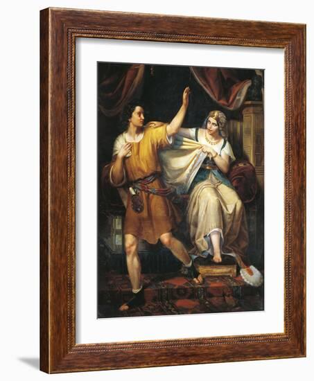 Joseph and Potiphar's Wife, 1852-Juan Urruchi-Framed Giclee Print