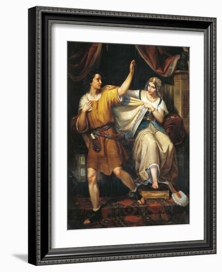 Joseph and Potiphar's Wife, 1852-Juan Urruchi-Framed Giclee Print