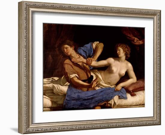 Joseph and the Wife of Potiphar, circa 1649-Guercino (Giovanni Francesco Barbieri)-Framed Giclee Print